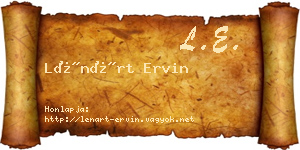 Lénárt Ervin névjegykártya