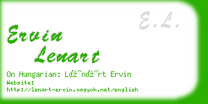 ervin lenart business card